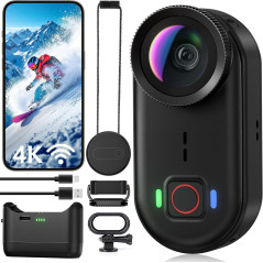 Caméra Body 4K Mini POV 64GB Étanche WiFi pour Sport