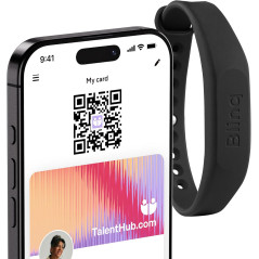 Blinq NFC Wristband Black - Instant Digital Business Card Share, Compatible with iPhone & Android