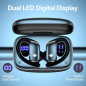 bmani Wireless Earbuds with LED Display Case, 80H Playtime, Over-Ear Hook, Mic, Stereo Sound – Black bmani Wireless Earbuds with LED Display Case, 80H Playtime, Over-Ear Hook, Mic, Stereo Sound – Black