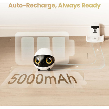 Enabot EBO Air 2S FamilyBot: 2.5K Indoor Pet Robot Camera, 2-Way Video, Night Vision, Auto-Recharge, Long Battery