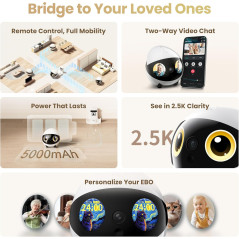 Enabot EBO Air 2S FamilyBot: 2.5K Indoor Pet Camera with Night Vision