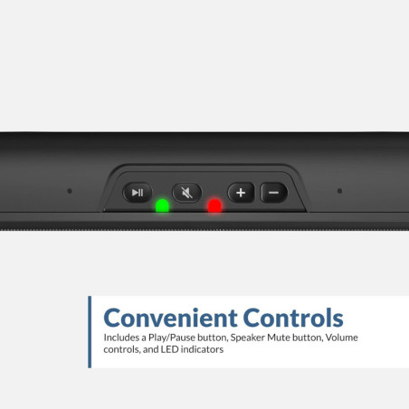 Barre de son stéréo USB Cyber Acoustics CA-2890 – Se fixe au moniteur, commandes pratiques