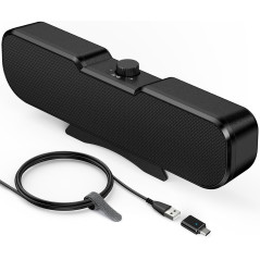 Haut-parleurs Cirqon PC USB avec bouton volume et pince robuste