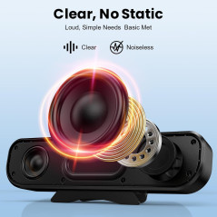Haut-parleurs Cirqon PC USB avec bouton volume et pince robuste