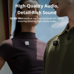 DJI Mic Mini Wireless Lavalier for iPhone 17/16/15 & Android – 300m Range