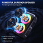 Enceinte Bluetooth avec 2 micros sans fil - Karaoke portable avec lumière, TWS, AUX, USB, TF, cadeau fête Enceinte Bluetooth avec 2 micros sans fil - Karaoke portable avec lumière, TWS, AUX, USB, TF, cadeau fête