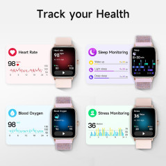 Montre Connectée Femme 1.85 HD Fitness Tracker IP68 Étanche