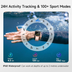 Montre Connectée Femme 1.85 HD Fitness Tracker IP68 Étanche