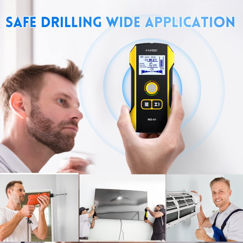 FNIRSI 6-in-1 Electronic Stud Finder – Wall Scanner for Wood, Metal & AC