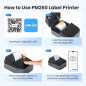 Étiqueteuse PM260 Bluetooth 2 Portable Sans Encre avec Ruban, Application Intelligente, Noir, 1 Pièce