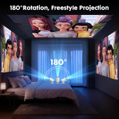 Mini Projecteur 1080P WiFi Bluetooth Android 12 Portable