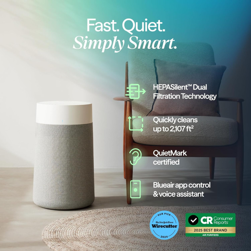 BLUEAIR Blue Pure 311i Max Smart Air Purifier for Medium Rooms 1800 Sq Ft