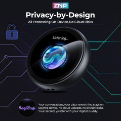 ZNP Badge AI Traduction Bluetooth 60 Langues Sans Wifi