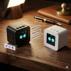 Mini AI Voice Chatbot - Smart Assistant with Emotional Interaction (White)