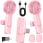 Microphone Lavallière Rose Sans Fil pour iPhone & Android - Clip Mini, Réduction de Bruit, 65ft, 8H Batterie Microphone Lavallière Rose Sans Fil pour iPhone & Android - Clip Mini, Réduction de Bruit, 65ft, 8H Batterie