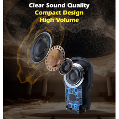 KAIY Mini Bluetooth Speaker with Mic – Waterproof Portable Clip-On Yellow
