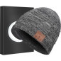 Bonnet Bluetooth avec Casque Intégré - Cadeau Tech Unique, Parfait pour Noël