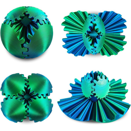 Gear Sphere 3D Imprimé - Jouet Anti-Stress Steampunk Vert