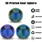 Gear Sphere 3D Printed Steampunk Fidget Gear Ball Cube Toy - Stress Relief Gift for Kids & Adults (Green)