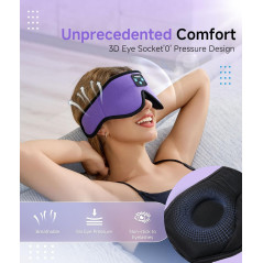 Masque de Sommeil Bluetooth 3D avec Casque Ultra-Mince