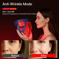 Masque LED INIA Glow 4D Rouge Sans Fil – 320 LEDs, 4 Modes