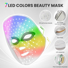 Masque LED Rouge 7-1 pour Visage - Soin Peau Salon & Maison