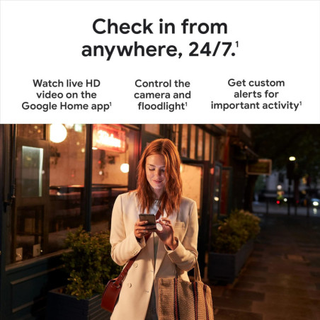 Google Nest Cam with Floodlight - Outdoor Security Camera, White, 1 Pack