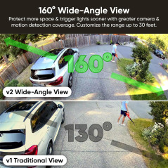 WYZE Floodlight Camera v2 - 2K HD Outdoor Security with Color Night Vision