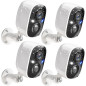 Caméras de Sécurité Extérieures Sans Fil GMK 4 Pack, 2K, Batterie, Vision Nocturne, Détection Mouvement Caméras de Sécurité Extérieures Sans Fil GMK 4 Pack, 2K, Batterie, Vision Nocturne, Détection Mouvement