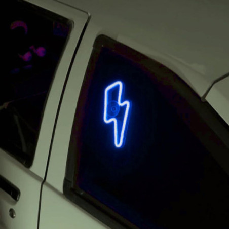 Lumières d'ambiance intérieures voiture LED éclair en forme d'éclair bleues pour fenêtre arrière triangulaire
