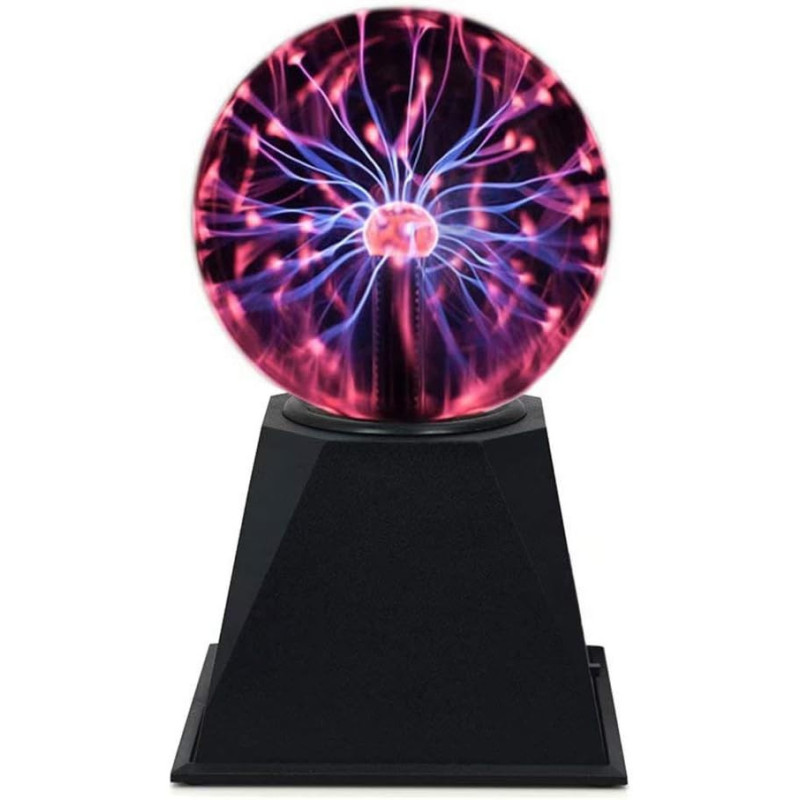 Hooyi 8 Inch Magic Plasma Ball - Sound Sensitive Neon Lightning Globe