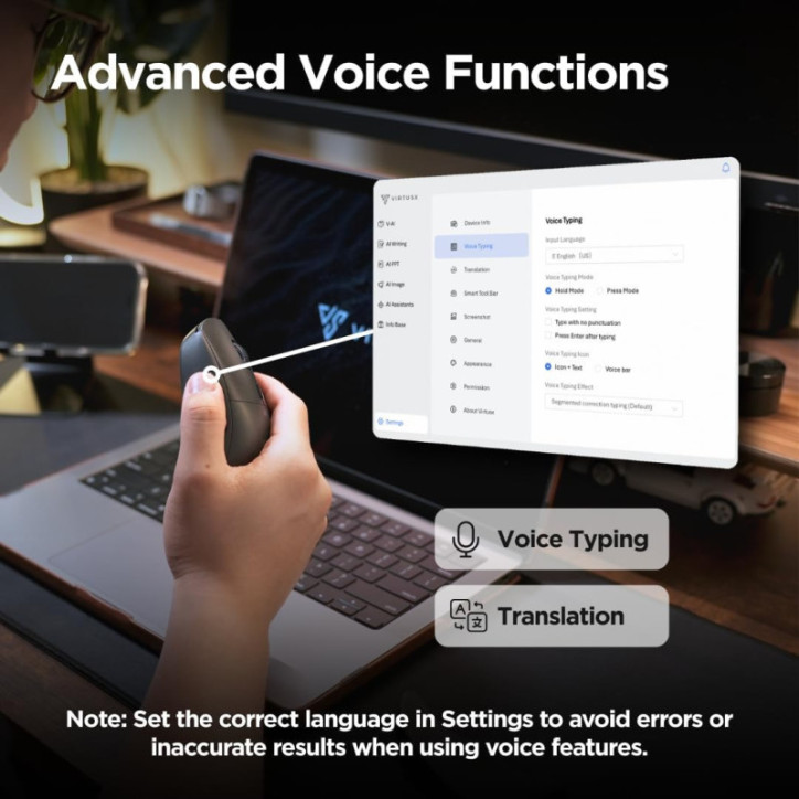 Virtusx Jethro AI Wireless Mouse with Voice Recorder, Transcribe, Translate & Writing Tools for Meetings & Lectures Virtusx Jethro AI Wireless Mouse with Voice Recorder, Transcribe, Translate & Writing Tools for Meetings & Lectures