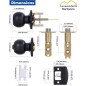 Lanwandeng Matte Black Door Knobs with Lock & Keys, Interior/Exterior Bedroom & Bathroom Entry Door Lock Lanwandeng Matte Black Door Knobs with Lock & Keys, Interior/Exterior Bedroom & Bathroom Entry Door Lock