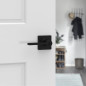 Poignée de porte d'entrée Kwikset Casey avec serrure, clé, levier réversible mat noir, sécurité SmartKey anti-effraction Poignée de porte d'entrée Kwikset Casey avec serrure, clé, levier réversible mat noir, sécurité SmartKey anti-effraction