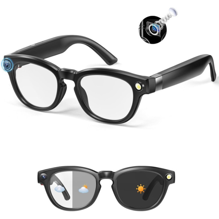 Lunettes Intelligentes 4K UHD, Caméra, Traduction Instantanée, Audio Bluetooth & Verres Photochromiques Lunettes Intelligentes 4K UHD, Caméra, Traduction Instantanée, Audio Bluetooth & Verres Photochromiques