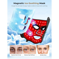 Masque LED Thérapie Rouge 7 Couleurs avec Gel Rafraîchissant