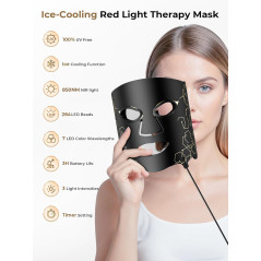 Red Light Therapy Mask with Cooling Gel, 7-Color NIR 850nm LED - E106A