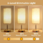 High-Sensitivity Touch Table Lamp, 3-Level Dimmable Bedside Lamp with AC Outlet, USB & USB-C – Warm Wooden Finish High-Sensitivity Touch Table Lamp, 3-Level Dimmable Bedside Lamp with AC Outlet, USB & USB-C – Warm Wooden Finish