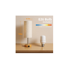 Lampe de chevet tactile 3 niveaux avec USB et prise AC