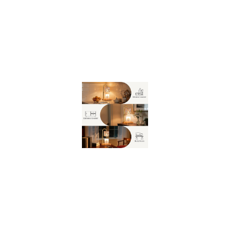 Lampe Chauffe-Bougie Hong-in avec Minuterie, Hauteur Réglable, Verre Ambre Vintage – Cadeau Idéal Femme
