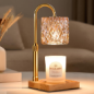 Hong-in Dimmable Candle Warmer Lamp with Timer & Adjustable Height, Vintage Amber Glass Wax Melt Warmer Gift