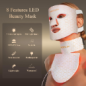 MEGELIN Masque LED Thérapie Rouge Visage & Cou 7 Couleurs, Rajeunissement Peau Infrarouge Blanc MEGELIN Masque LED Thérapie Rouge Visage & Cou 7 Couleurs, Rajeunissement Peau Infrarouge Blanc