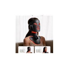 Masque LED Visage et Cou Rechargeable 4 Modes Lumière 680 LEDs Soins Beauté Sans Fil