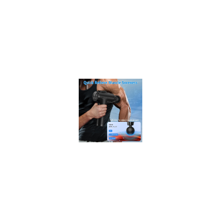 APHERMA Pistolet de Massage Électrique - 30 Vitesses, 9 Têtes, Soulagement Douleur Musculaire Profond Noir