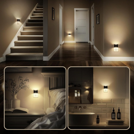 DORESshop LED Night Light 2 Pack – Adjustable Brightness & Dusk-to-Dawn