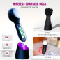 Rechargeable Waterproof Silicone Sonic Face Scrubber & Cleanser with Wireless Charging Dock, Black Rechargeable Waterproof Silicone Sonic Face Scrubber & Cleanser with Wireless Charging Dock, Black