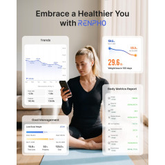 RENPHO Smart Digital Body Scale with BMI & Bluetooth – Accurate 400 lbs