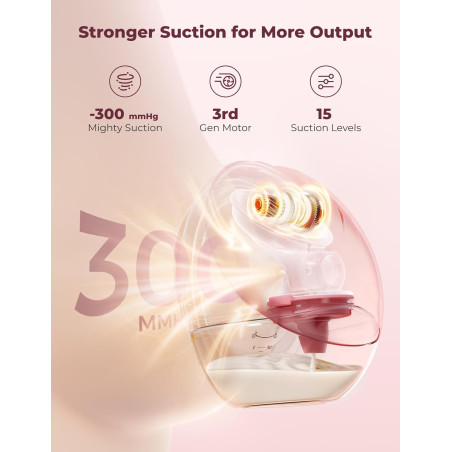 Momcozy M9 Hands-Free Breast Pump, App Control, 15 Levels, 2 Pack