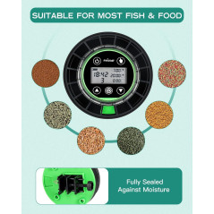 Automatic Fish Feeder for Aquarium - USB Rechargeable, Timer & LCD